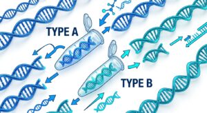 원인균 식별을 위한 PCR 검사 과정의 의학적 다이어그램