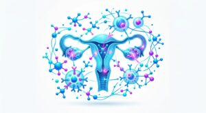 여성 건강 및 피임 개념의 3D 의료 일러스트레이션