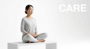 수술 후 회복과 케어를 상징하는 여성의 모습