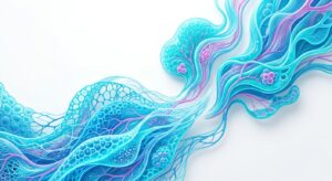 소음순 비대증의 해부학적 구조와 여성 건강을 상징하는 3D 일러스트